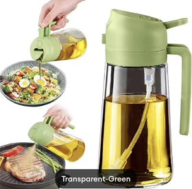 470ml Kitchen Glass Oil Sprayer Bottle | 2‑in‑1 Olive Oil Dispenser |